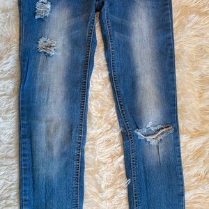 Lee Blue Skinny Distressed Jeans kids